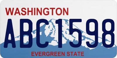 WA license plate ABC1598