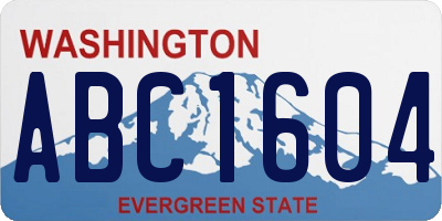 WA license plate ABC1604
