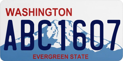 WA license plate ABC1607