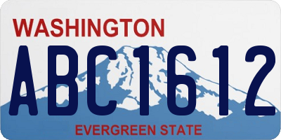 WA license plate ABC1612