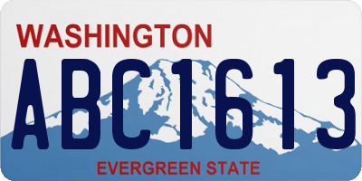 WA license plate ABC1613