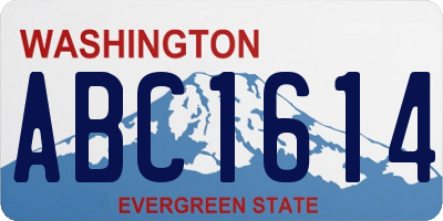 WA license plate ABC1614