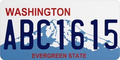WA license plate ABC1615