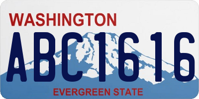 WA license plate ABC1616