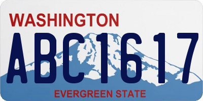 WA license plate ABC1617