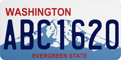 WA license plate ABC1620