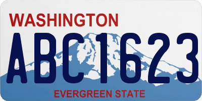 WA license plate ABC1623