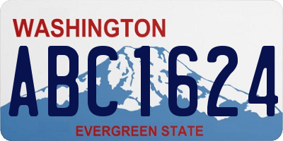 WA license plate ABC1624