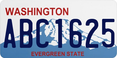 WA license plate ABC1625