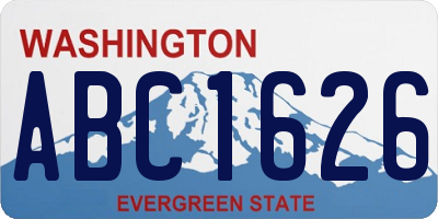 WA license plate ABC1626