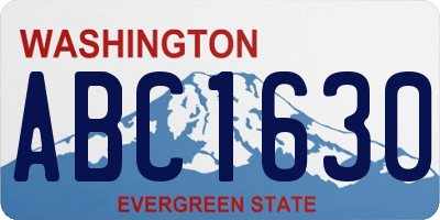 WA license plate ABC1630