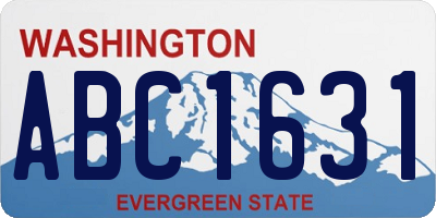 WA license plate ABC1631