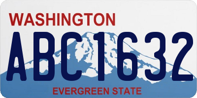 WA license plate ABC1632