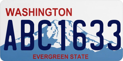 WA license plate ABC1633
