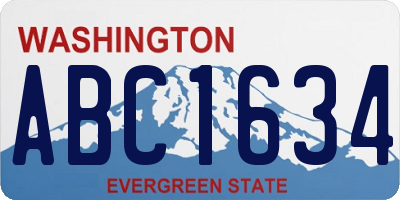 WA license plate ABC1634