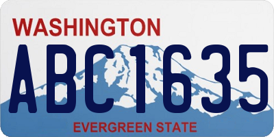 WA license plate ABC1635