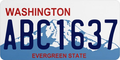 WA license plate ABC1637
