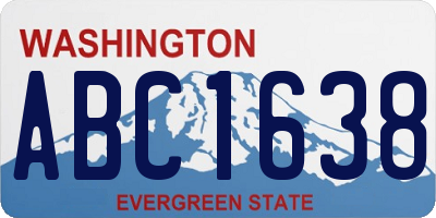 WA license plate ABC1638