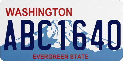 WA license plate ABC1640