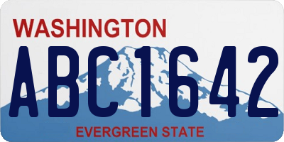 WA license plate ABC1642