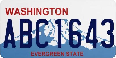 WA license plate ABC1643