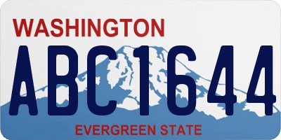 WA license plate ABC1644