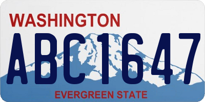 WA license plate ABC1647