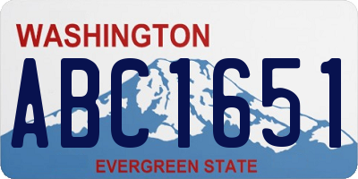 WA license plate ABC1651