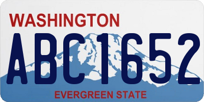 WA license plate ABC1652
