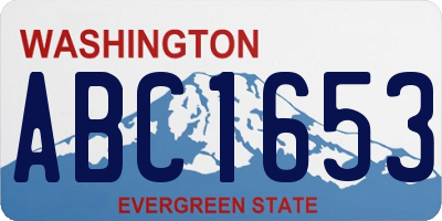 WA license plate ABC1653