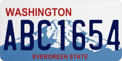 WA license plate ABC1654