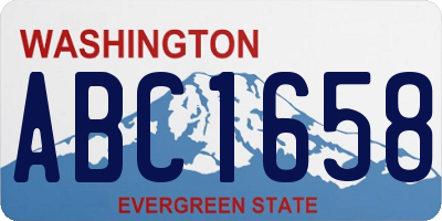 WA license plate ABC1658