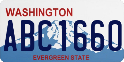 WA license plate ABC1660