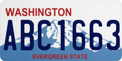 WA license plate ABC1663