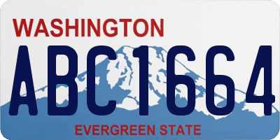 WA license plate ABC1664