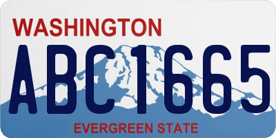 WA license plate ABC1665