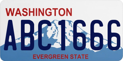 WA license plate ABC1666