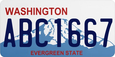 WA license plate ABC1667