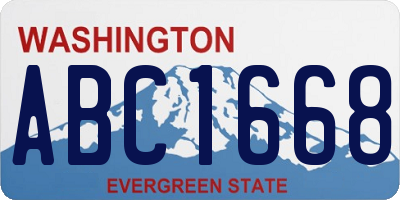 WA license plate ABC1668