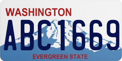 WA license plate ABC1669