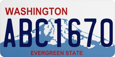 WA license plate ABC1670