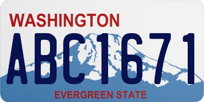 WA license plate ABC1671