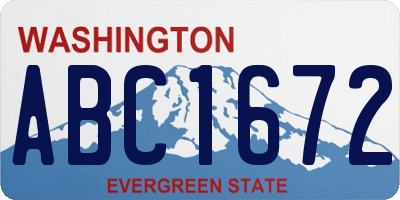 WA license plate ABC1672