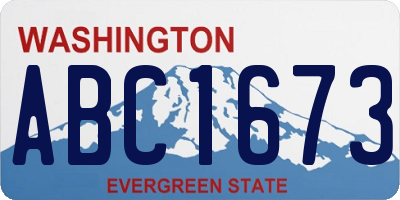 WA license plate ABC1673