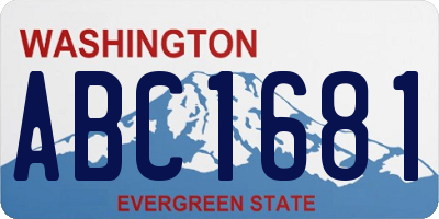 WA license plate ABC1681