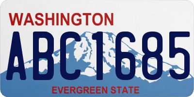 WA license plate ABC1685