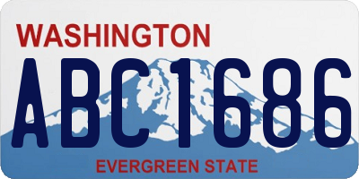WA license plate ABC1686