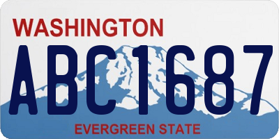 WA license plate ABC1687
