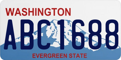WA license plate ABC1688