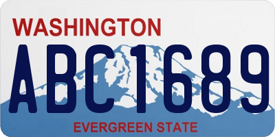 WA license plate ABC1689